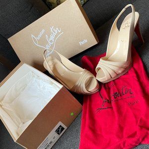 Christian Louboutin Tre Jojo 100/KID leather slingback pump size 37.0